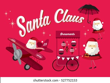 santa claus template vector/illustration