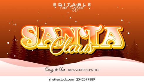 Santa claus text effect, 3d christmas typography template graphic style