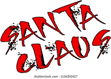 Santa Claus Text sign illustration on white background