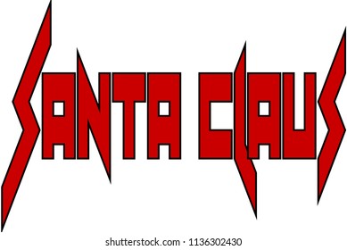 Santa Claus Text sign illustration on white background