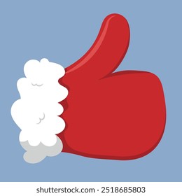 Santa Claus Thumbs Up Illustration. Like Icon Vector. Christmas Symbol. Happy December. Merry Christmas!