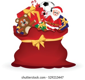 Santa Claus toy sack vector. 