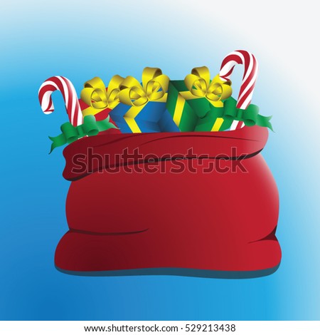 Santa Claus toy sack vector. 