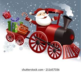 Santa Claus In Train