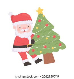 santa claus and tree christmas decoration