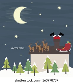 Santa Claus in trouble funny vector illustration