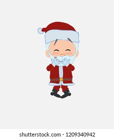 Santa Claus trying to contain the laughter.																									