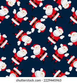Santa Claus with Various Pose Seamless Pattern