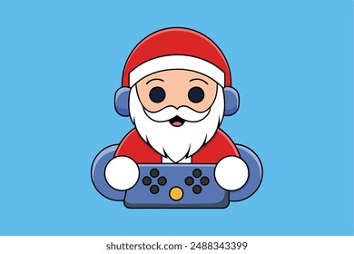 Santa Claus vector in cartoon, clipart, and line art styles for festive designs. Santa Claus Vector Illustration Cartoon, Clipart and Line Art Design.