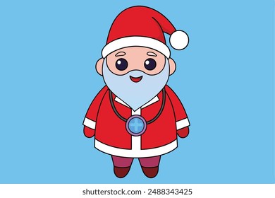 Santa Claus vector in cartoon, clipart, and line art styles for festive designs. Santa Claus Vector Illustration Cartoon, Clipart and Line Art Design.