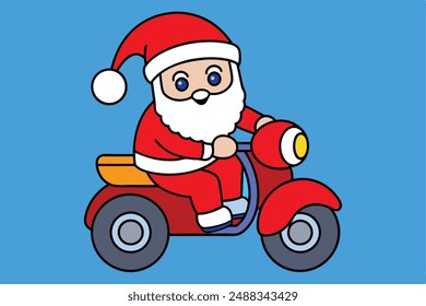 Santa Claus vector in cartoon, clipart, and line art styles for festive designs. Santa Claus Vector Illustration Cartoon, Clipart and Line Art Design.