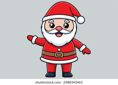 Santa Claus vector in cartoon, clipart, and line art styles for festive designs. Santa Claus Vector Illustration Cartoon, Clipart and Line Art Design.