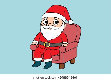 Santa Claus vector in cartoon, clipart, and line art styles for festive designs. Santa Claus Vector Illustration Cartoon, Clipart and Line Art Design.
