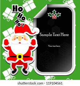 Santa claus vector cartoon illustration with place for your text