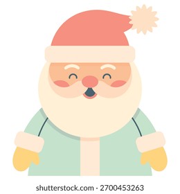Santa Claus vector character in flat design with soft pastel colors and simple shapes, perfect for children’s Christmas illustrations, festive greeting cards, and cute holiday design projects

🟠 SEO 