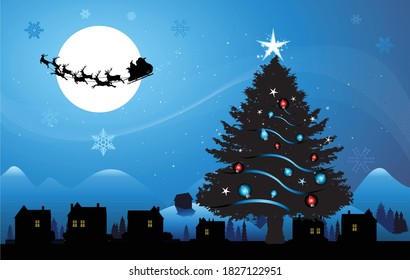 Tarjeta de felicitación de fondo de Navidad vectorial de Santa Claus
