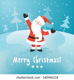 Santa Claus. Vector Christmas card. EPS 10.