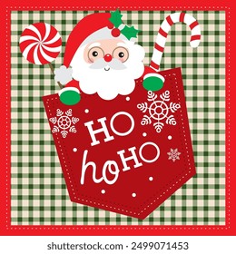 Santa Claus vector For Christmas Card or Bag design