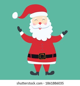 Santa Claus vector, Christmas character on green background