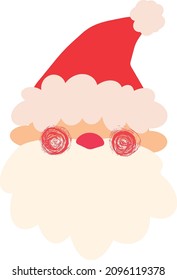 Santa Claus vector christmas illustration cartoon style minimalistic logo design colourful xmas holiday new year icon art collection