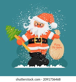 Santa Claus. vector Christmas image of Santa. funny illustration for congratulations