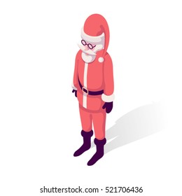 Santa Claus, vector christmas isometric illustration, 3d icon