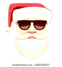 Santa Claus vector, crayon style drawing