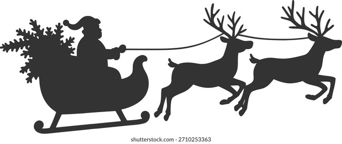 Vector de Santa Claus con los iconos del ciervo