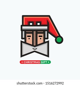 Santa Claus vector design character, Christmas gift icon, symbol and illustration