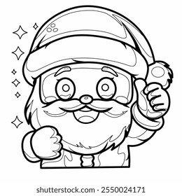 Diseño de Vector de Santa Claus listo para ser coloreado