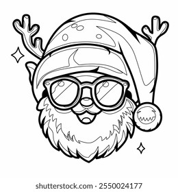 Diseño de Vector de Santa Claus listo para ser coloreado