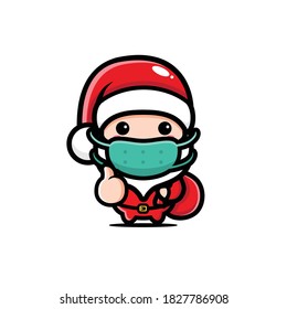 Santa Claus Vector Design Wearing Mask