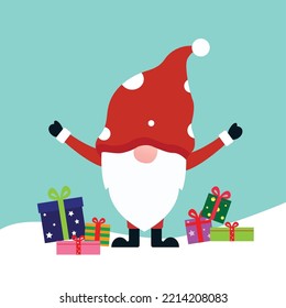 Diseño vectorial de Santa Claus para Navidad con regalos 