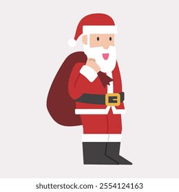 santa claus. santa claus vector flat. Santa Claus holding gifts