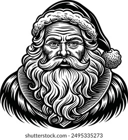 santa claus vector hand drawn sketch illustration