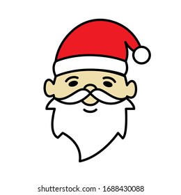 Santa Claus vector icon. Christmas celebration sign. Santa Claus character  illustration.