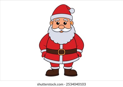 Vector de Santa Claus,   Ilustración vectorial del icono, silueta de Santa Claus de un Santa Claus aislado en un fondo blanco, EPS, PNG, Vector,