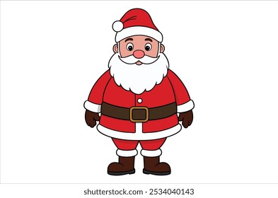 Vector de Santa Claus,   Ilustración vectorial del icono, silueta de Santa Claus de un Santa Claus aislado en un fondo blanco, EPS, PNG, Vector,