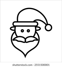 santa claus vector icon line template