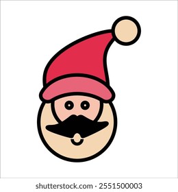 santa claus vector icon line template