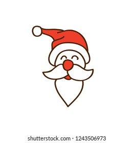 Santa Claus vector icon, Santa's face  symbol. Happy New Year 2019