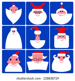 Santa Claus vector icon set