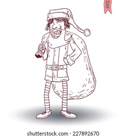  Santa Claus. vector illustration.