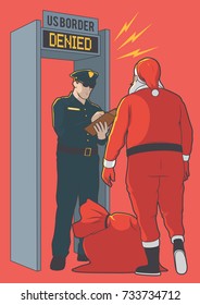 Santa Claus vector illustration. Border police concept Design