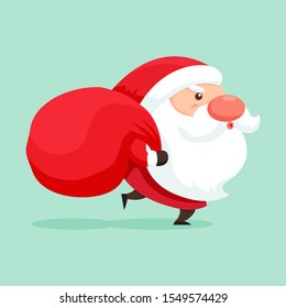 Santa Claus. Vector illustration in cartoon style. Isolated on white background  Vector image for new year's day, christmas, decoration,winter. 