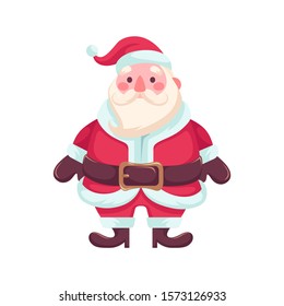 Santa Claus. Vector illustration in cartoon style. Isolated on white background. Vector image for new year's day, christmas, decoration, winter. 