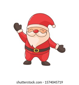 Santa Claus. Vector illustration in cartoon style. Isolated on white background. Vector image for new year's day, christmas, decoration, winter. 
