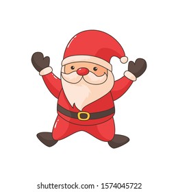 Santa Claus. Vector illustration in cartoon style. Isolated on white background. Vector image for new year's day, christmas, decoration, winter. 