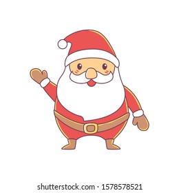 Santa Claus. Vector illustration in cartoon style. Isolated on white background. Vector image for new year's day, christmas, decoration, winter. 