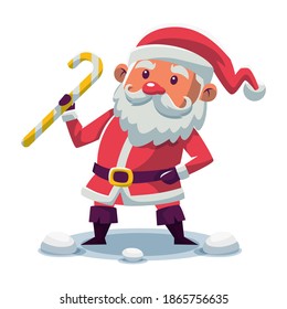 Santa Claus. Vector illustration in cartoon style. Isolated on white background. Vector image for new year's day, christmas, decoration, winter. 
